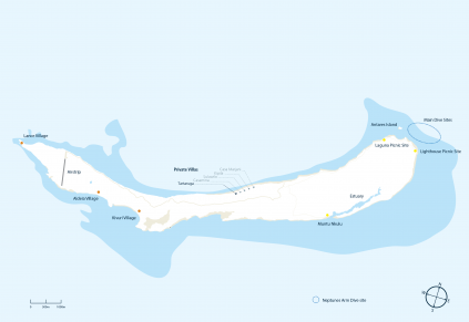 Location map of Tartaruga private villa on Vamizi Island.