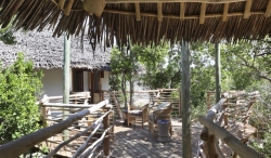 View of the star gazing deck linking the treehouses at Tartaruga private villa on Vamizi Island.