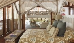 The master bedroom suite at Tartaruga private villa on Vamizi Island.