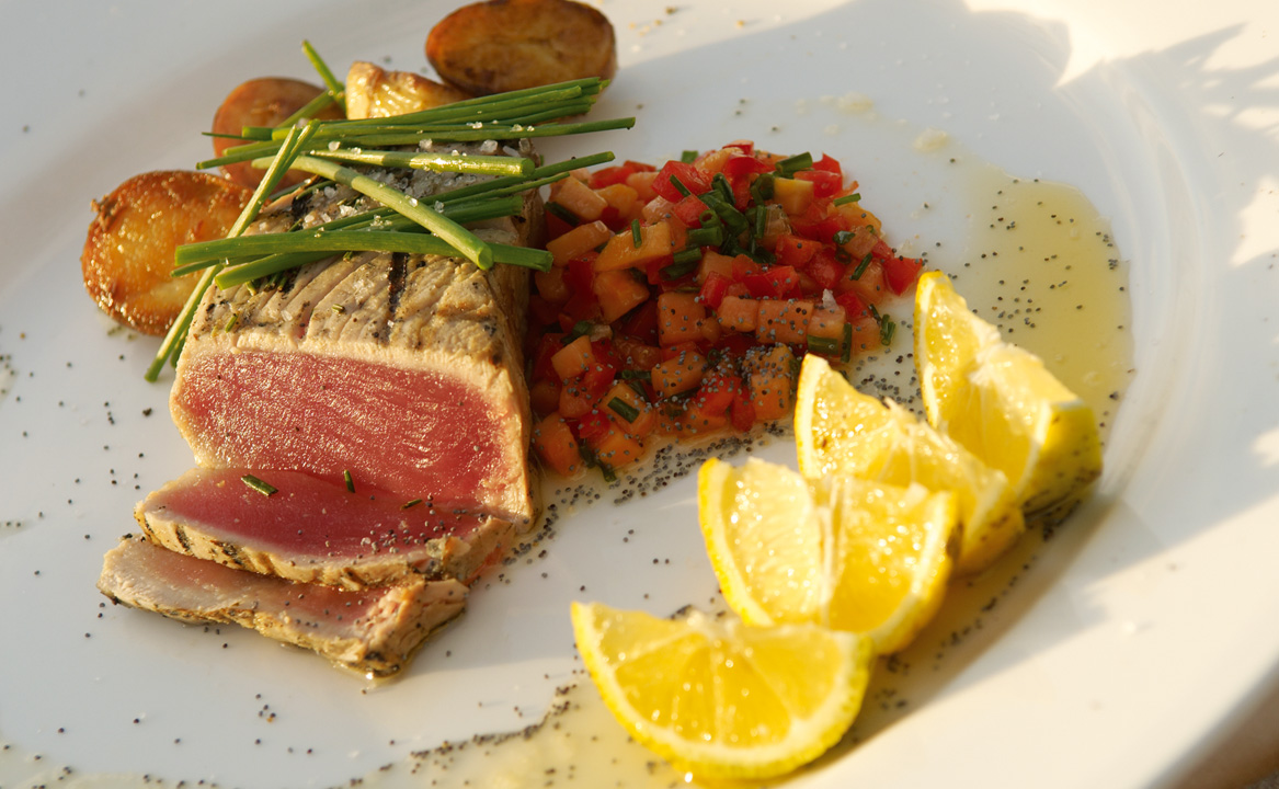 Beautiful picnic food prepared for a castaway picnic on Vamizi Island.